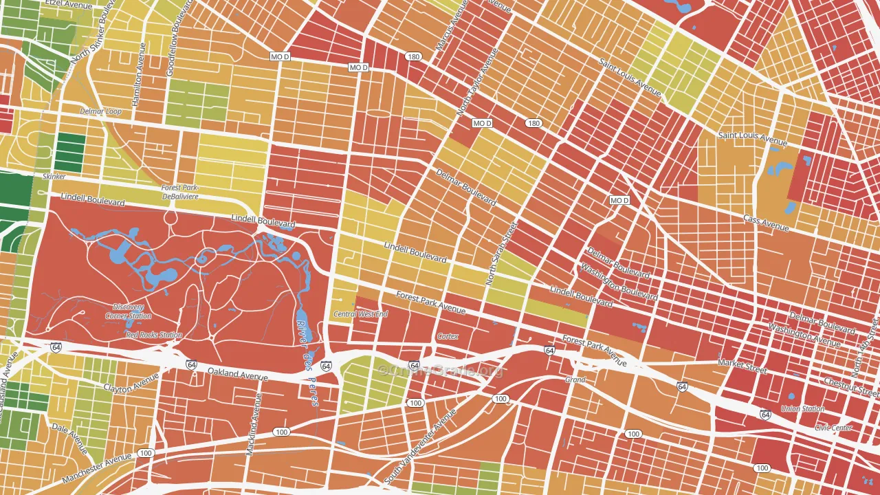 63108, MO Map of Theft Rates