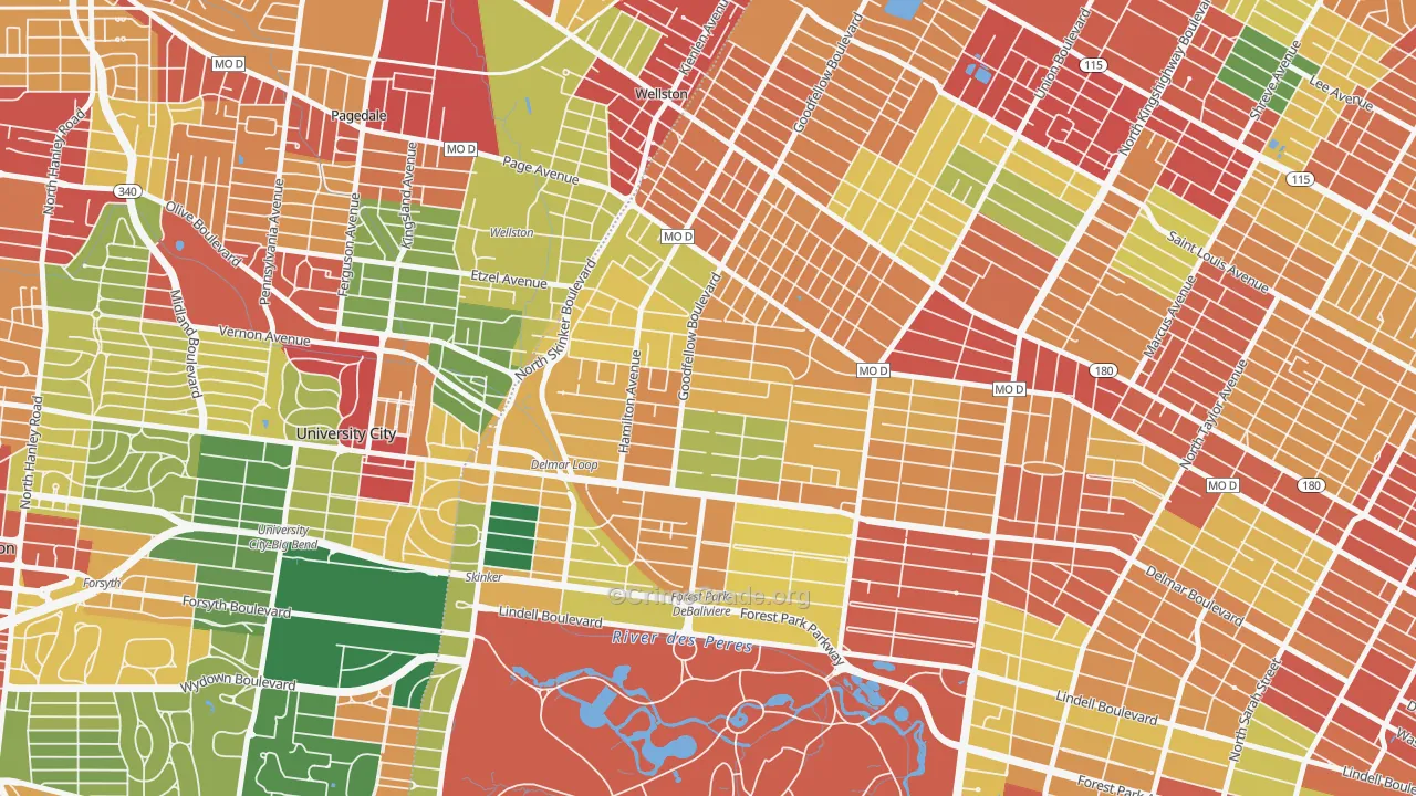 63112, MO Map of Theft Rates