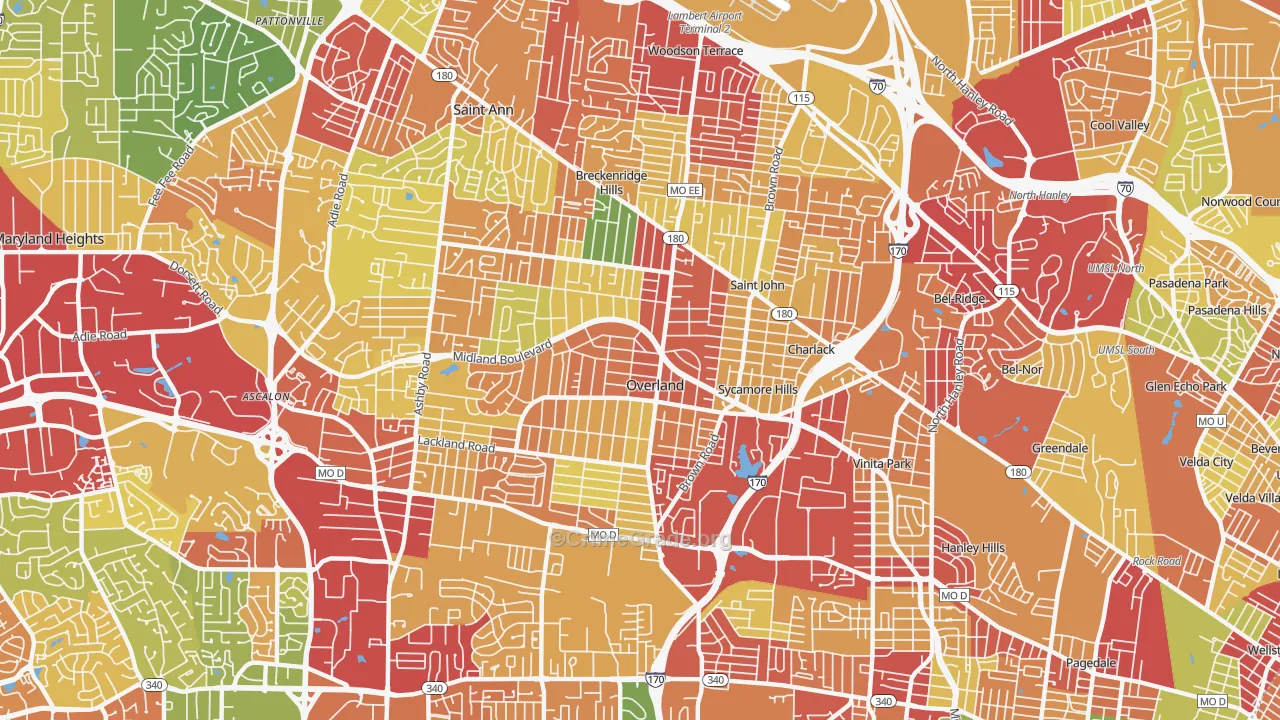 63114, MO Map of Theft Rates