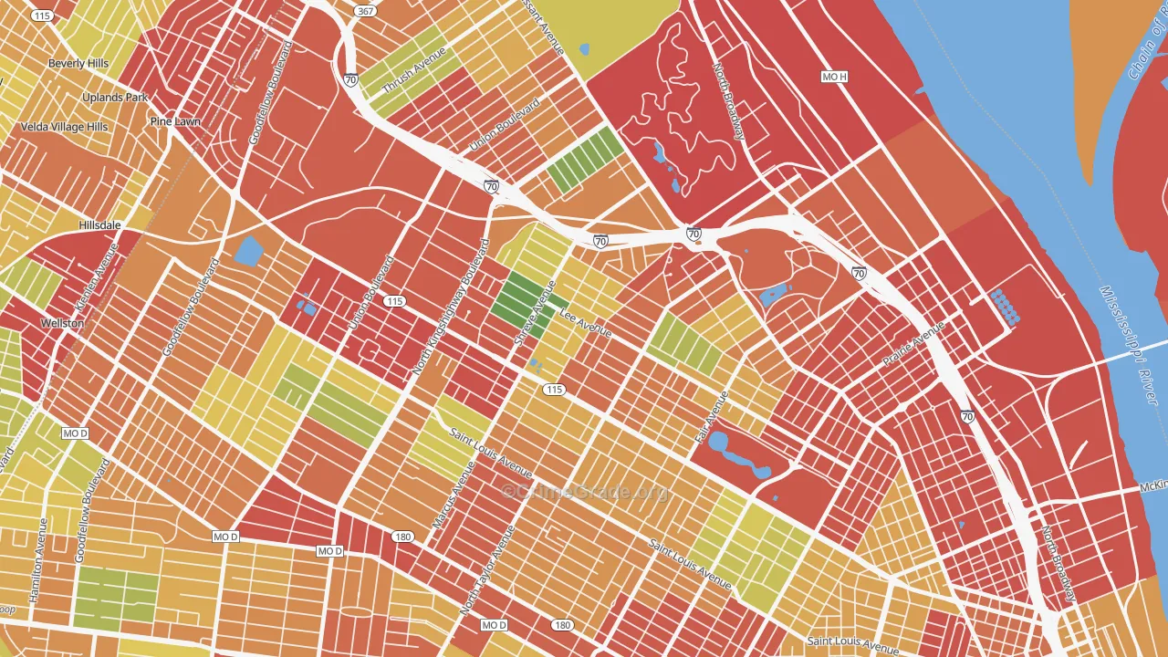 63115, MO Map of Theft Rates