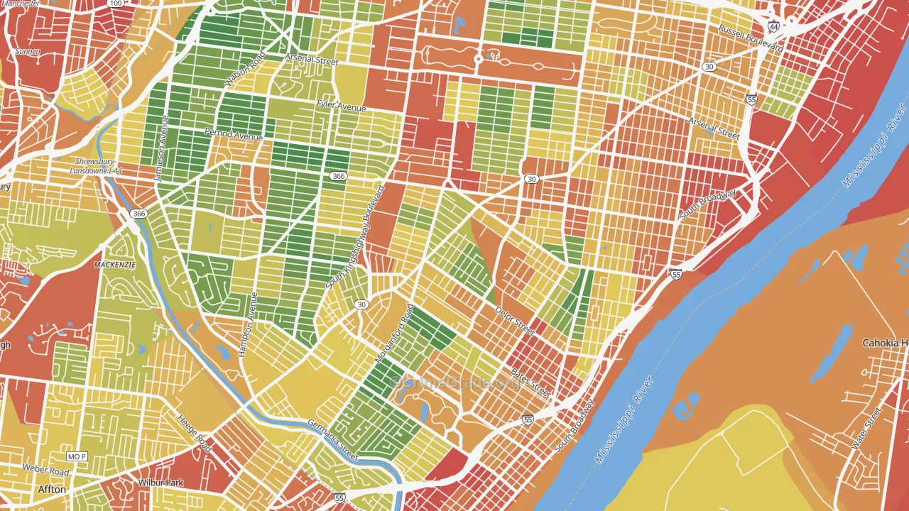 63116, MO Map of Theft Rates