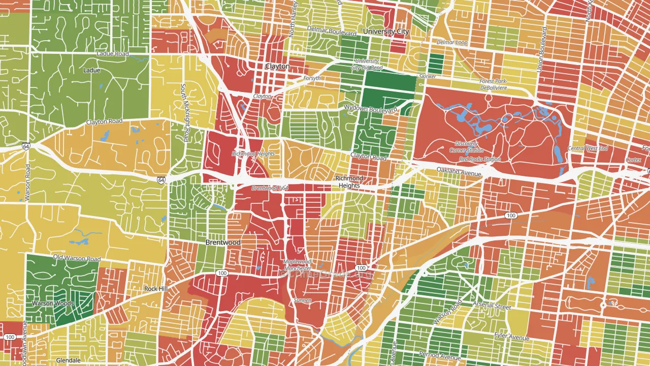 63117, MO Map of Theft Rates