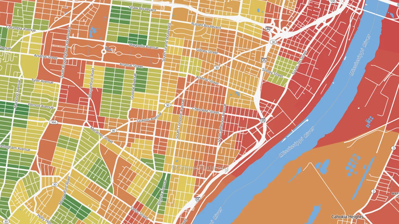 63118, MO Map of Theft Rates
