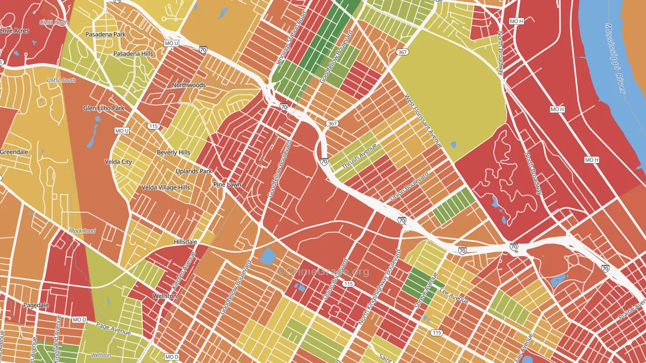63120, MO Map of Theft Rates