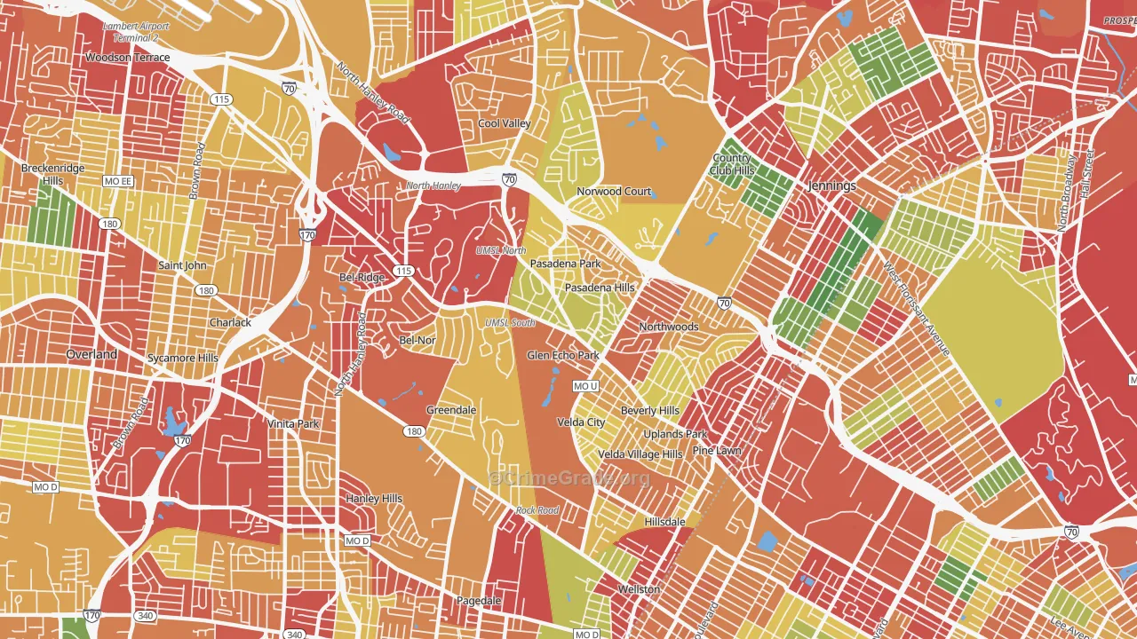 63121, MO Map of Theft Rates