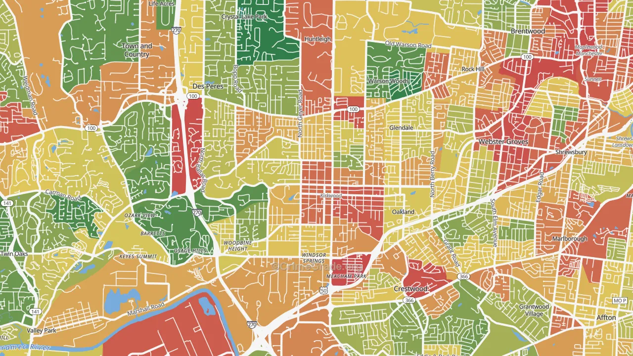 63122, MO Map of Theft Rates