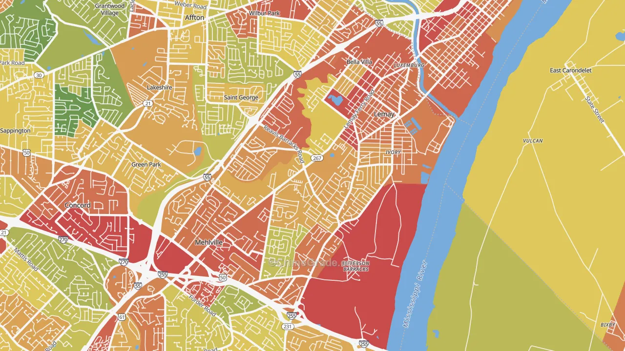 63125, MO Map of Theft Rates