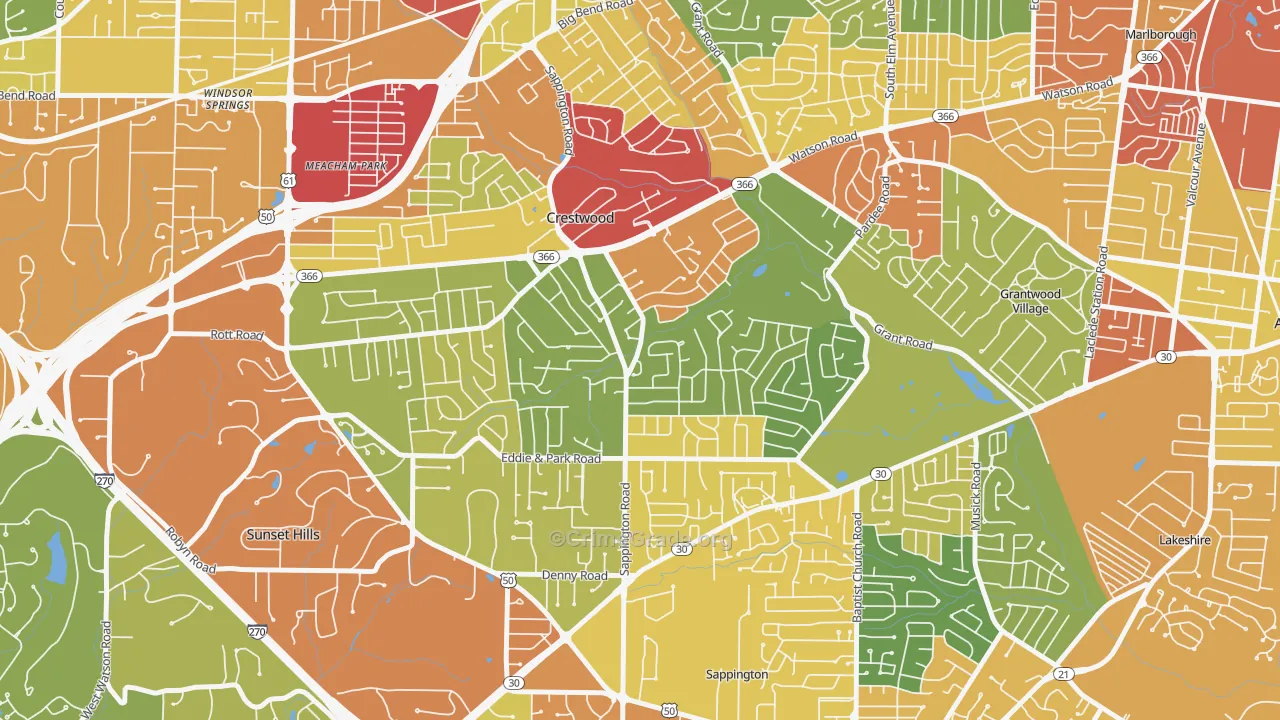 63126, MO Map of Theft Rates