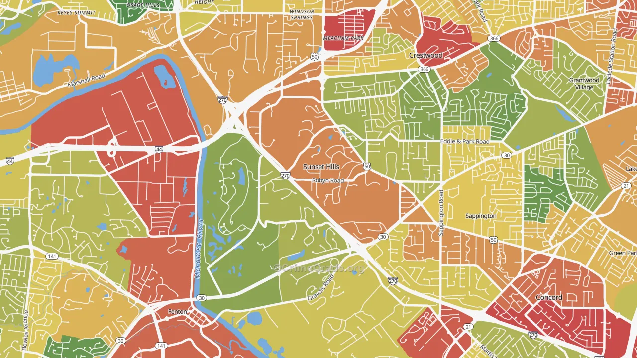 63127, MO Map of Theft Rates