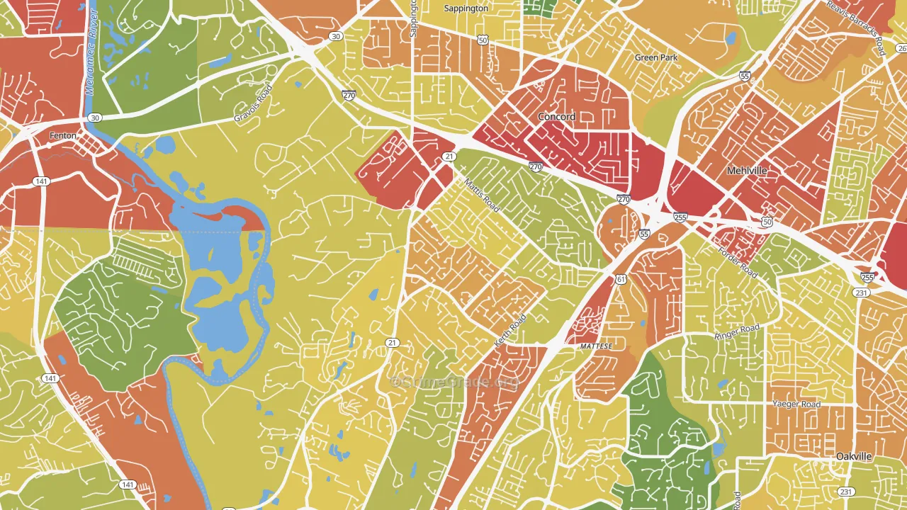 63128, MO Map of Theft Rates