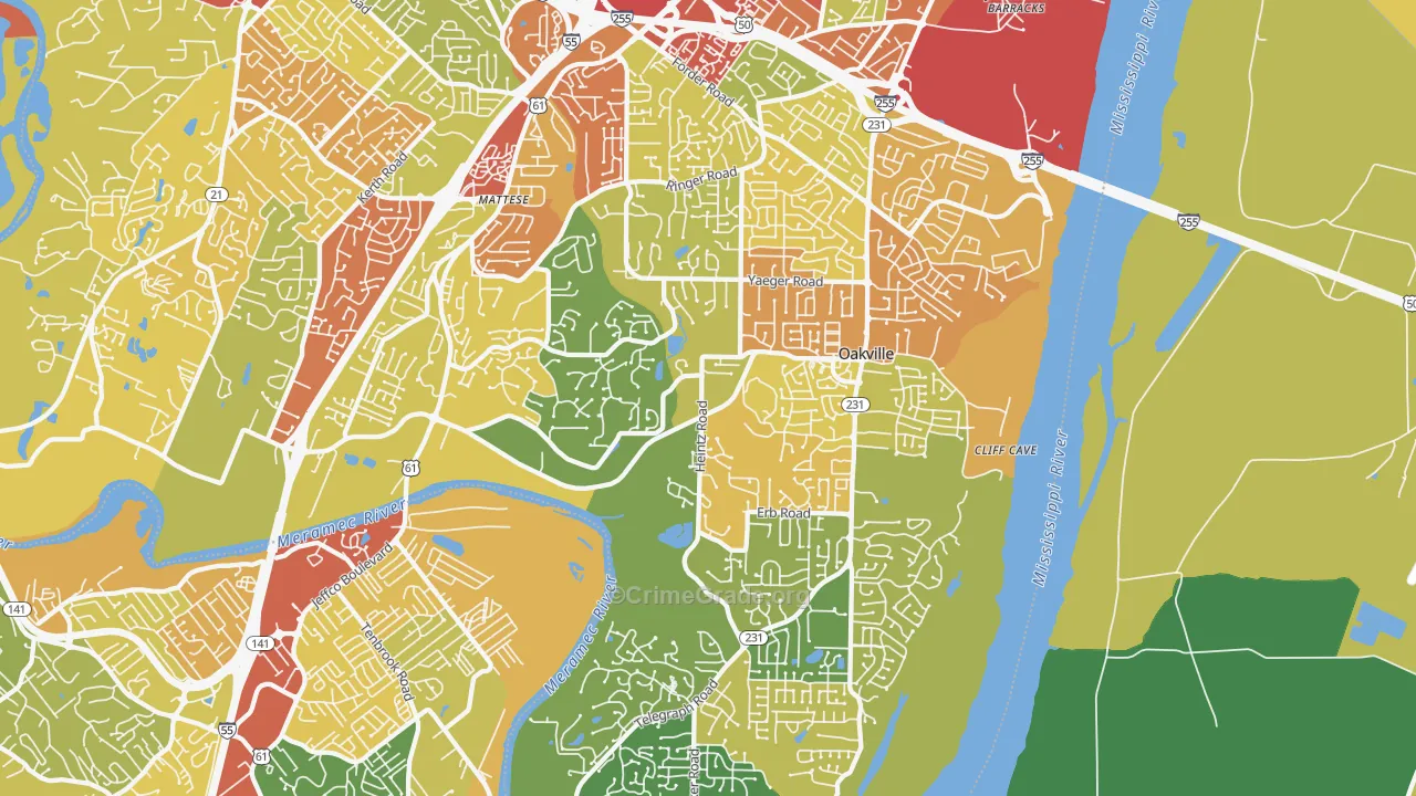 63129, MO Map of Theft Rates