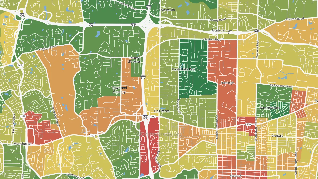 63131, MO Map of Theft Rates