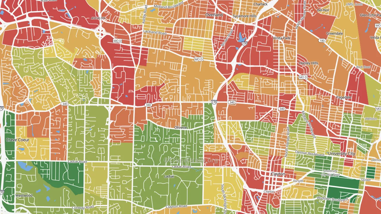 63132, MO Map of Theft Rates