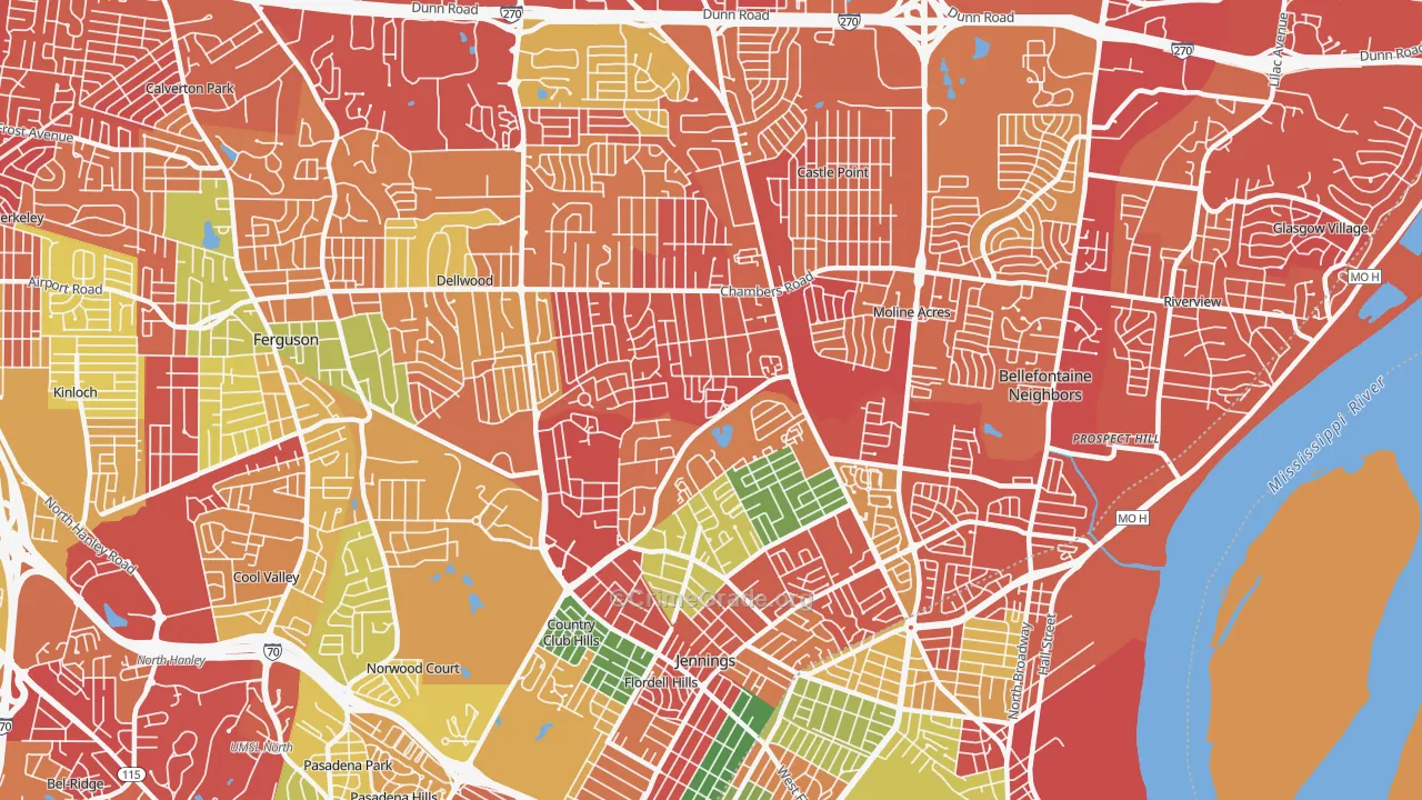 63136, MO Map of Theft Rates