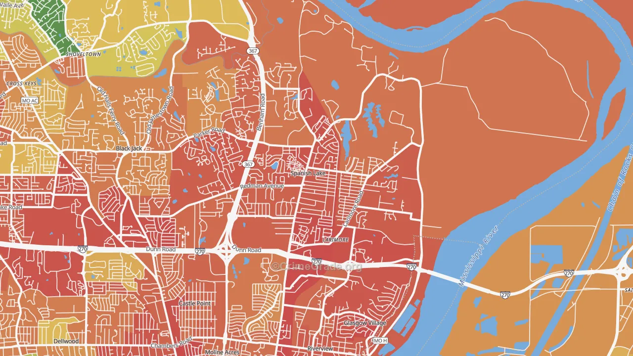 63138, MO Map of Theft Rates