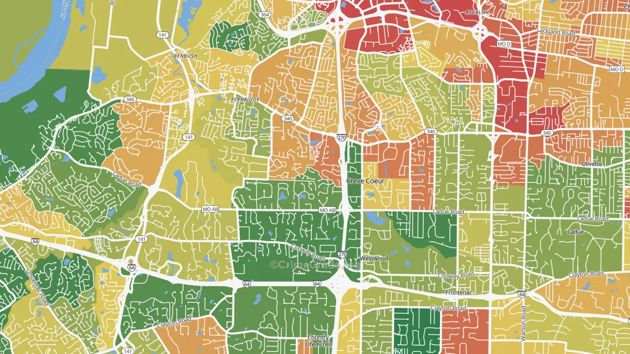 63141, MO Map of Theft Rates
