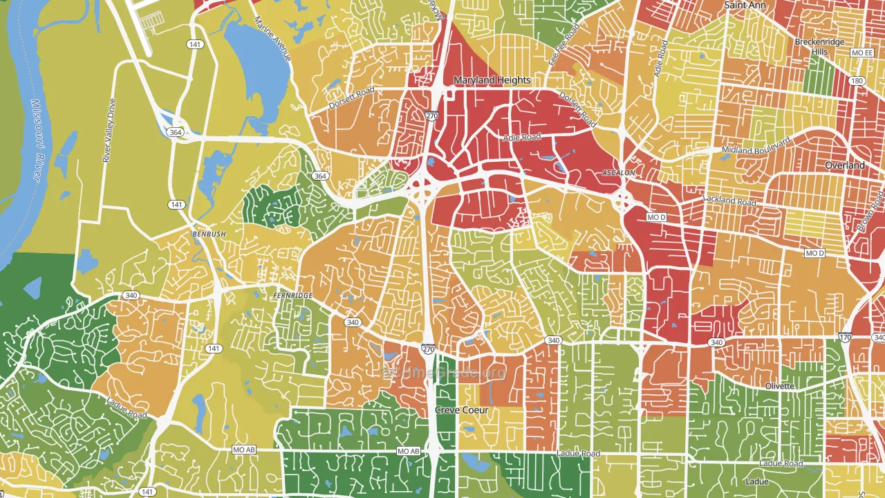 63146, MO Map of Theft Rates