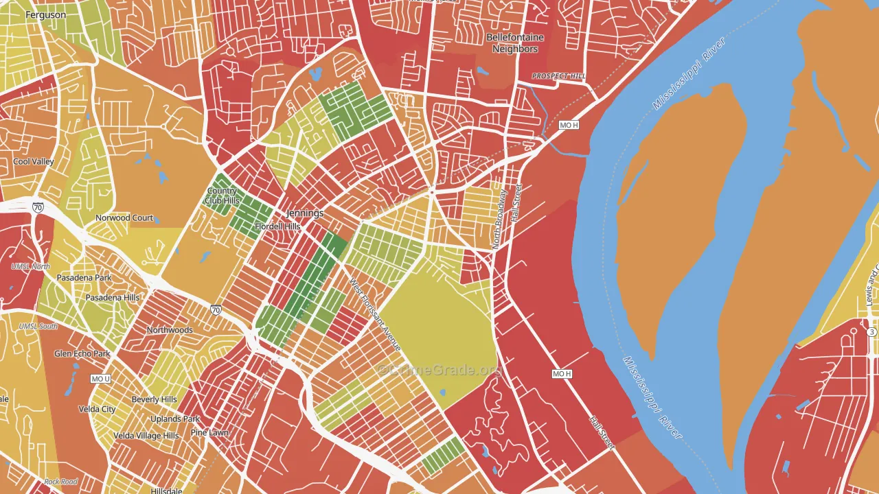 63147, MO Map of Theft Rates