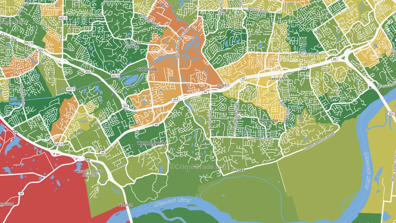 63304, MO Map of Theft Rates