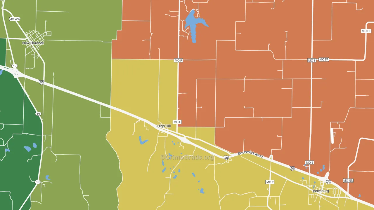 63350, MO Map of Theft Rates