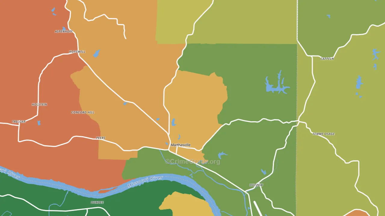 63357, MO Map of Theft Rates