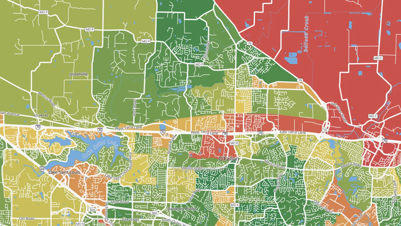 63366, MO Map of Theft Rates