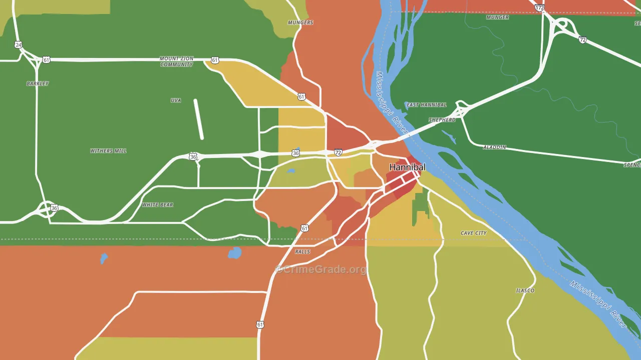 63401, MO Map of Theft Rates
