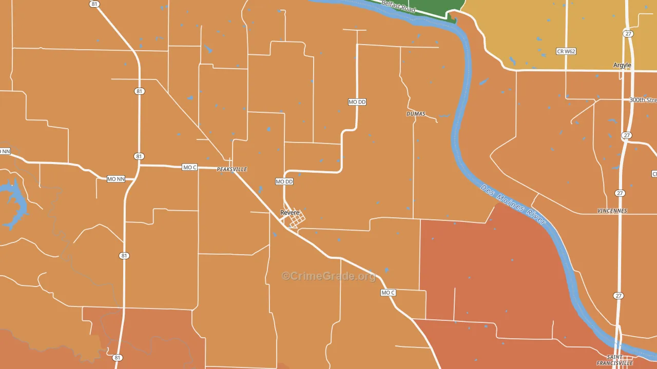 63465, MO Map of Theft Rates