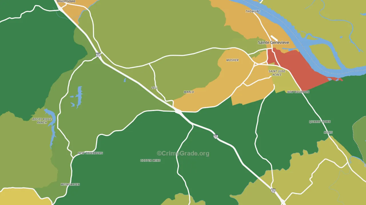 63670, MO Map of Theft Rates