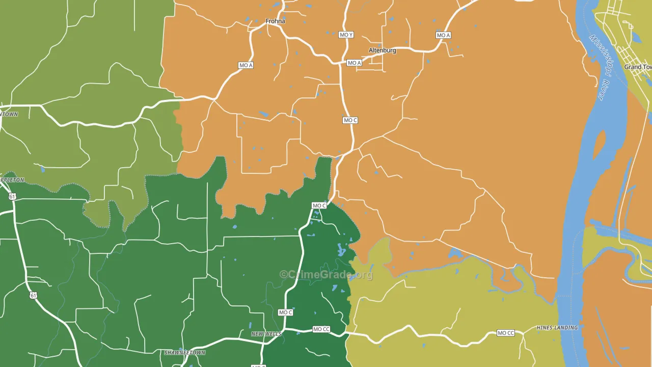 63732, MO Map of Theft Rates