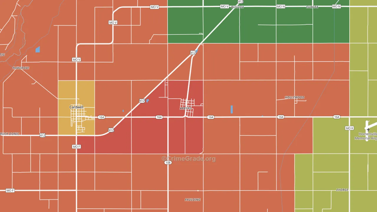 63821, MO Map of Theft Rates