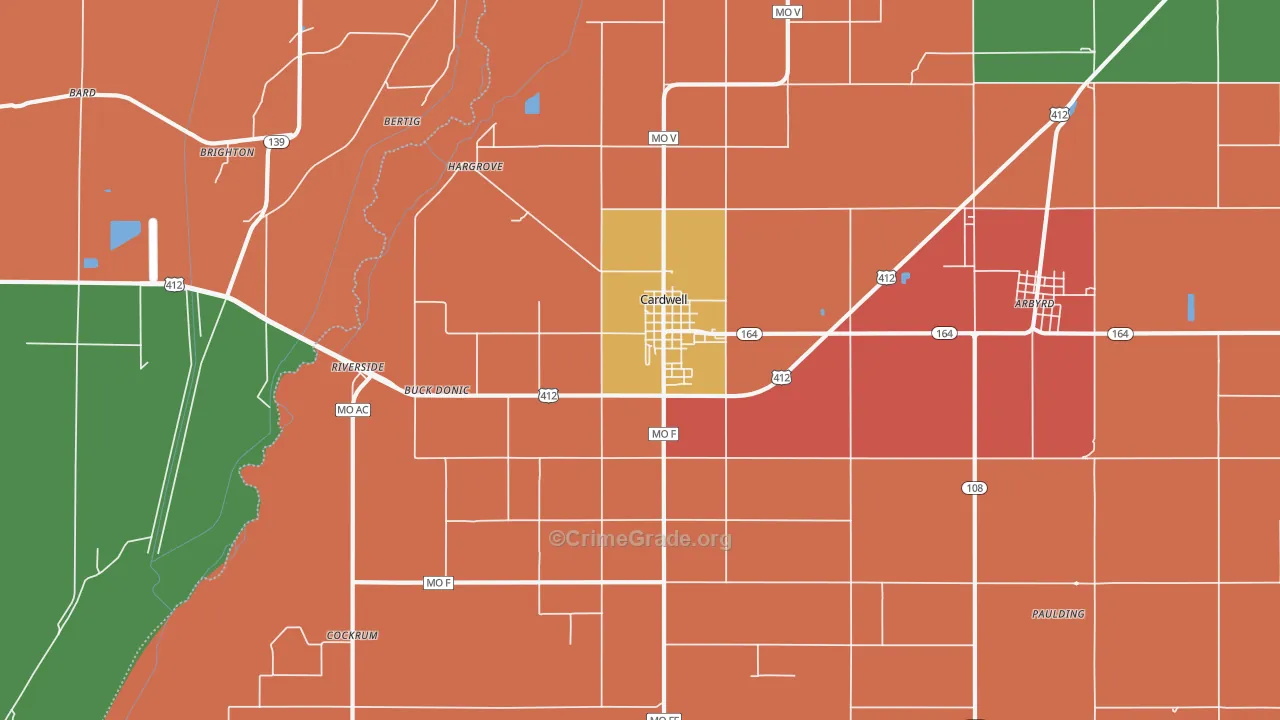 63829, MO Map of Theft Rates