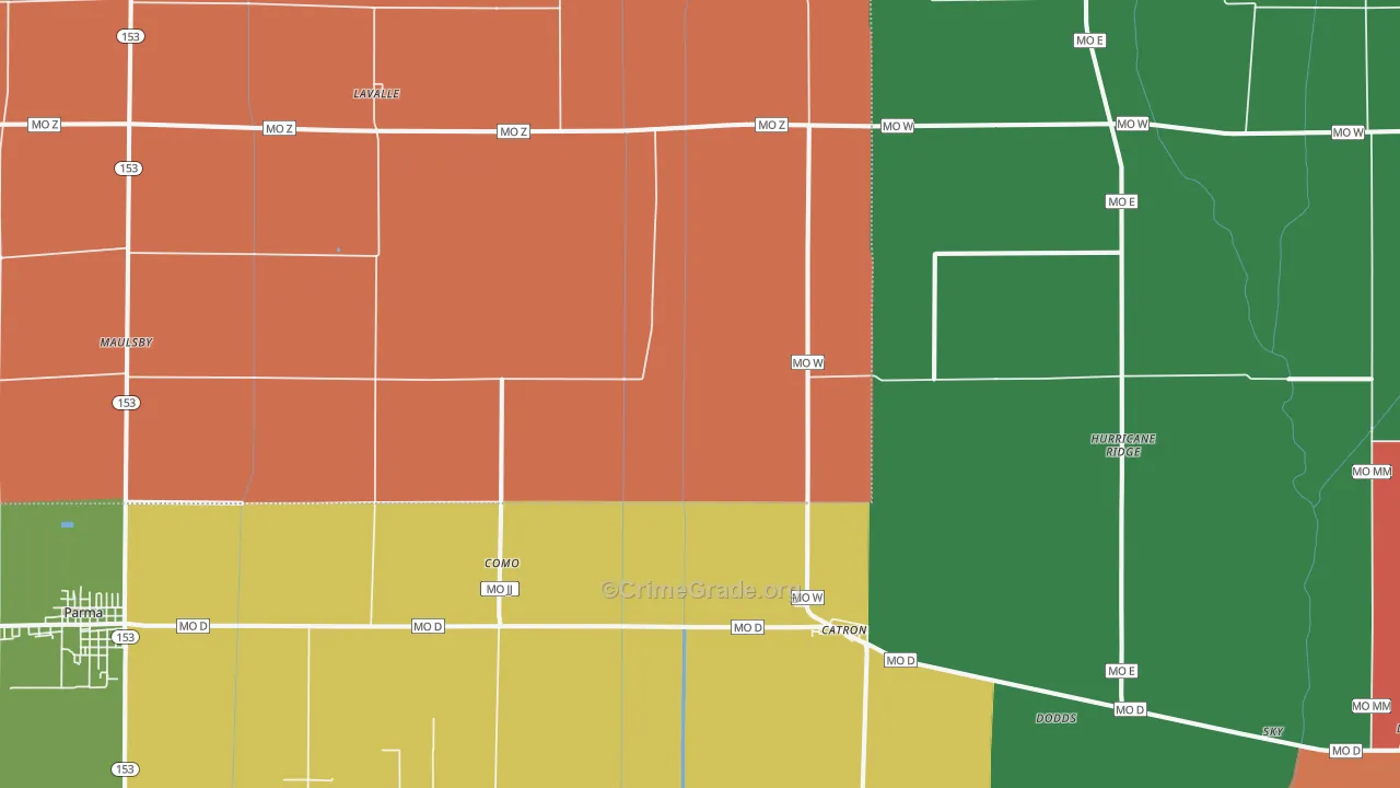 63833, MO Map of Theft Rates