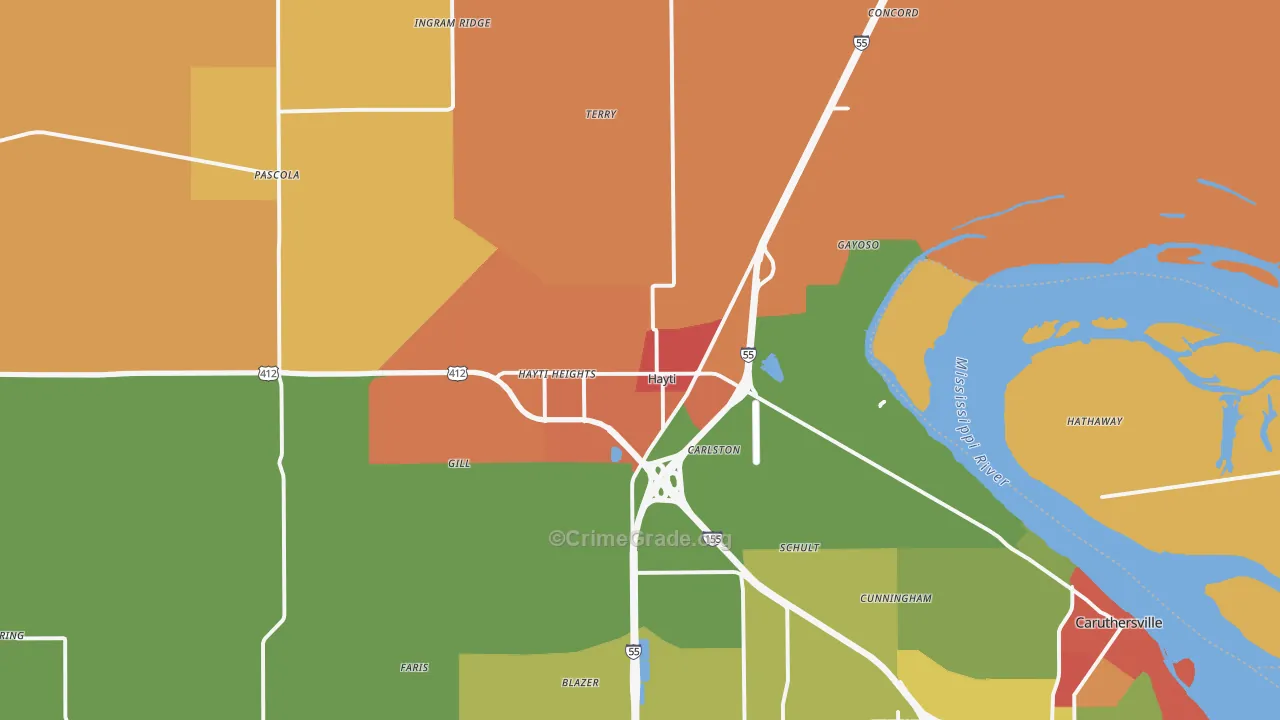 63851, MO Map of Theft Rates