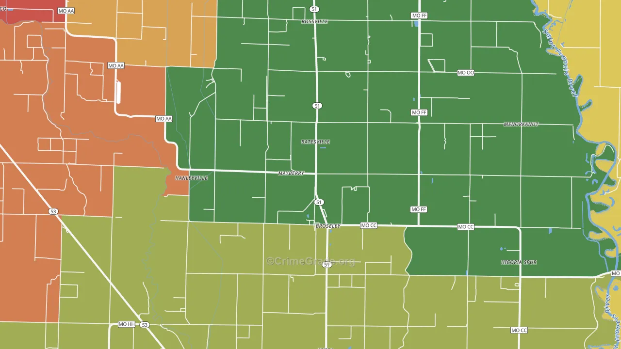 63932, MO Map of Theft Rates