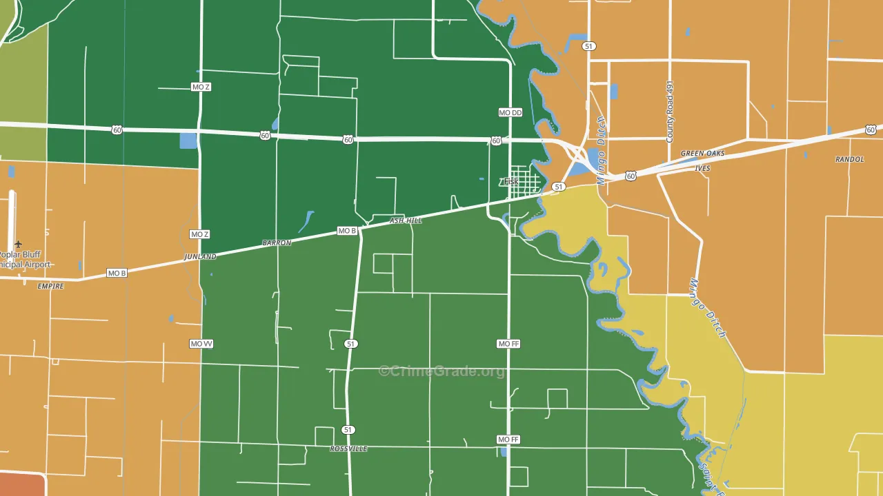63940, MO Map of Theft Rates