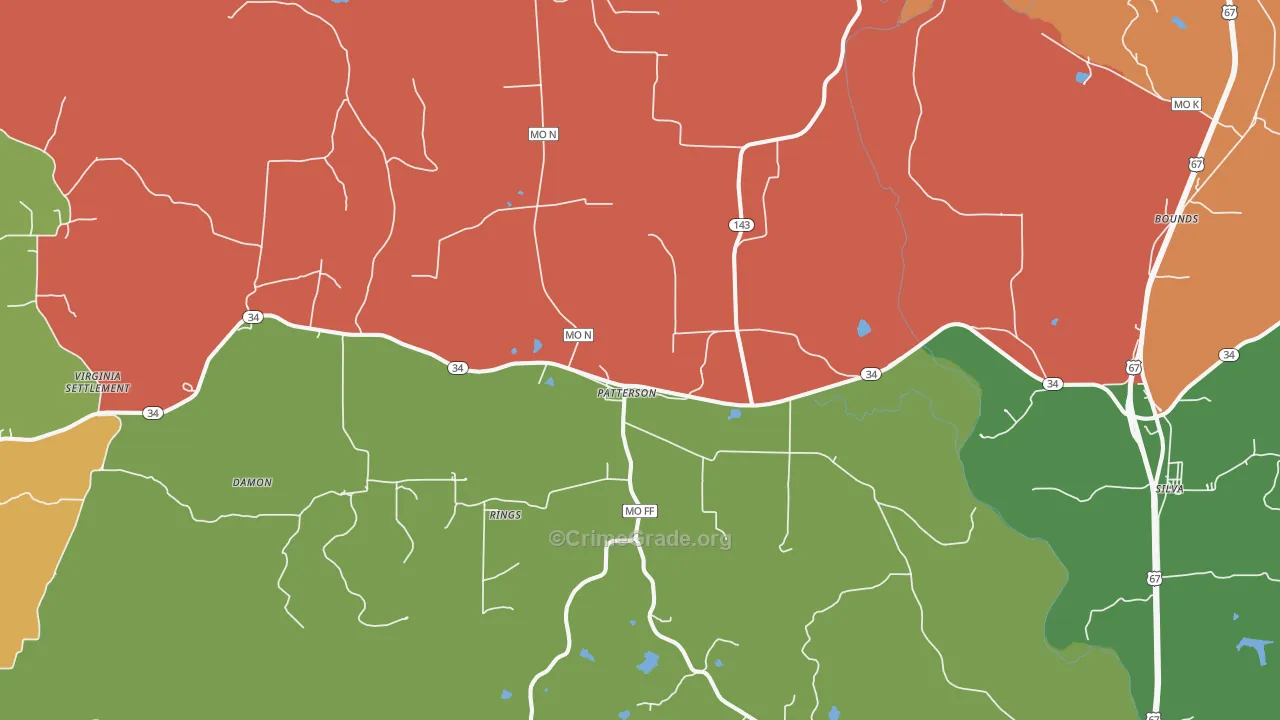 63956, MO Map of Theft Rates