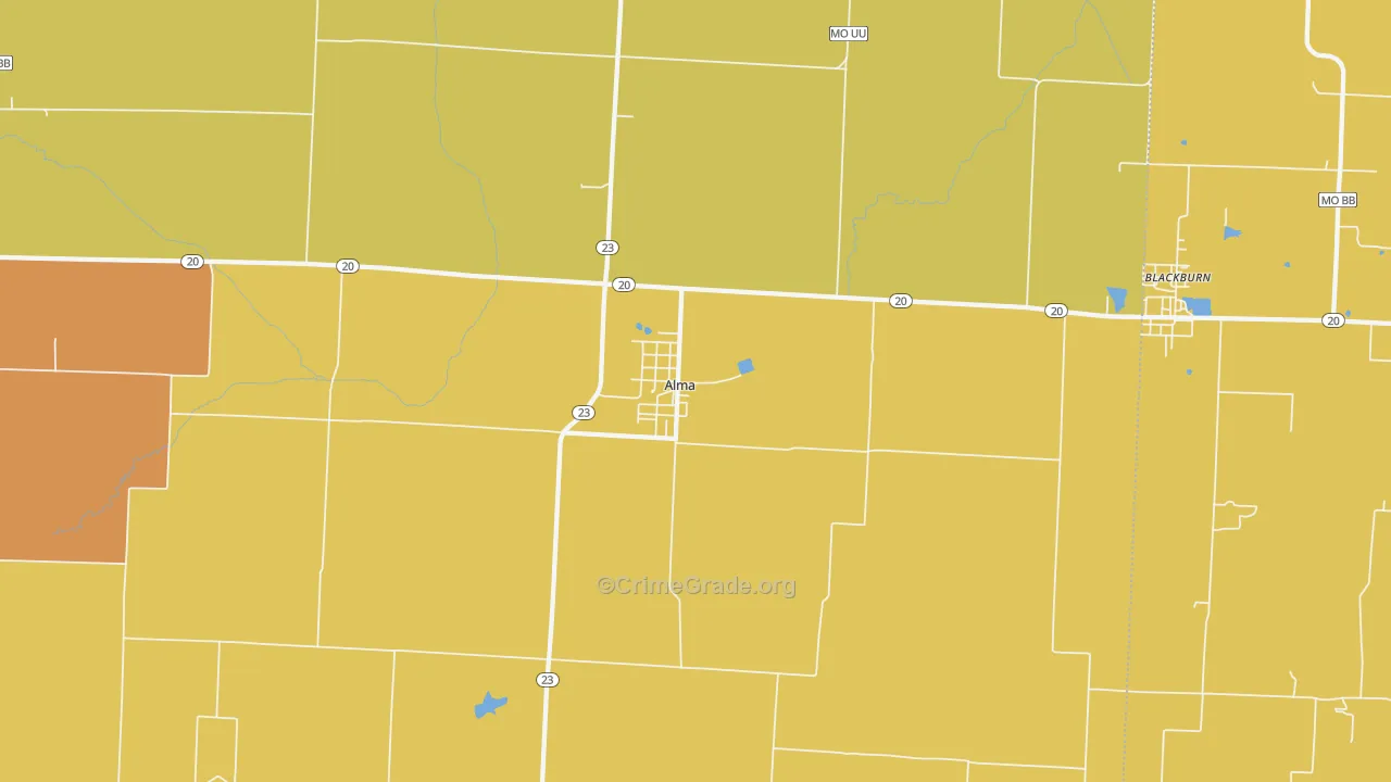 64001, MO Map of Theft Rates