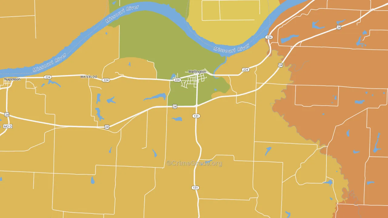 64097, MO Map of Theft Rates