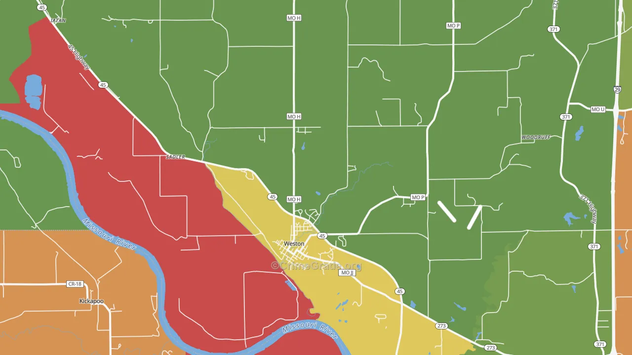 64098, MO Map of Theft Rates
