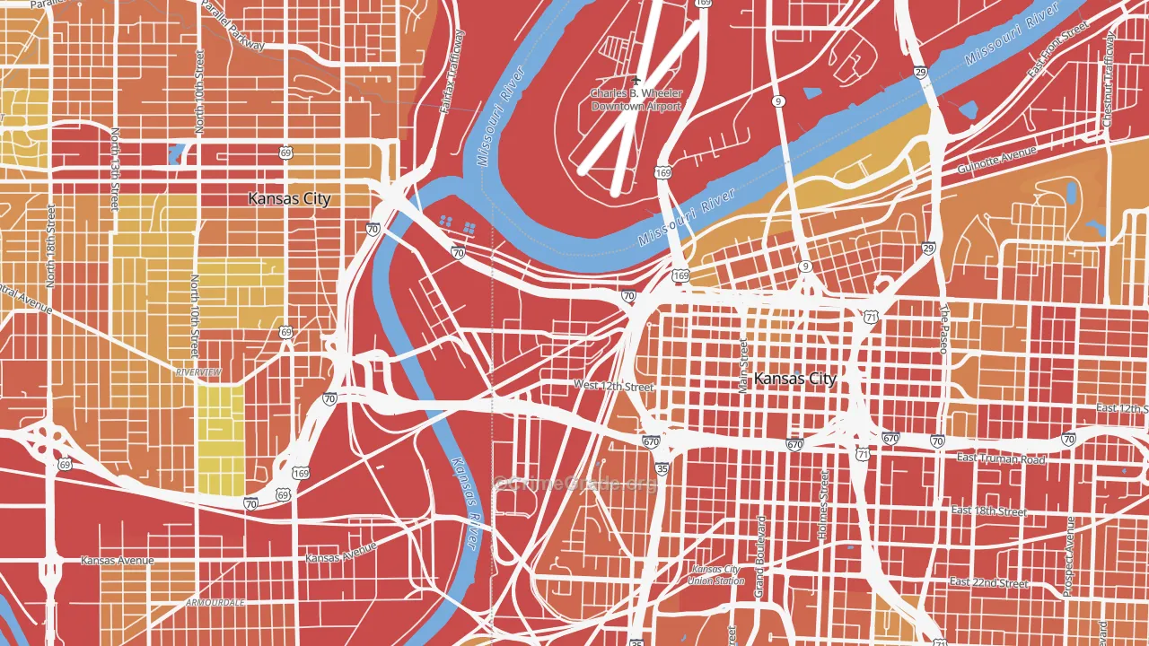 64101, MO Map of Theft Rates