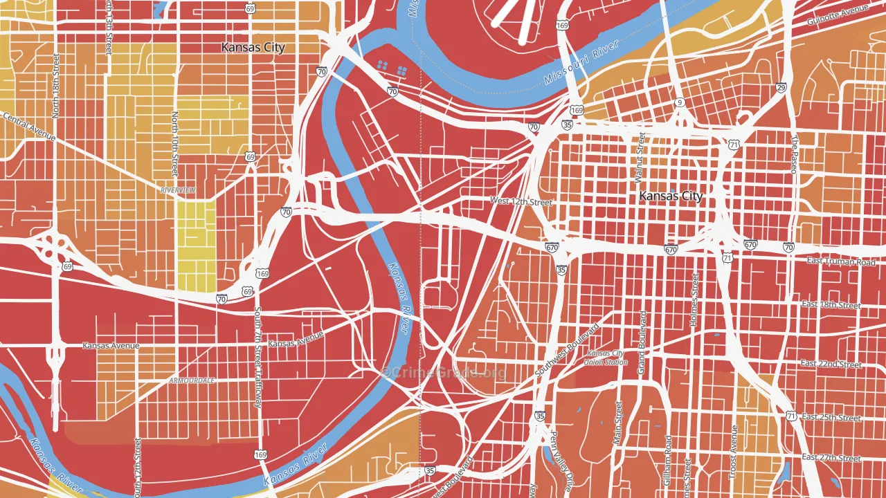 64102, MO Map of Theft Rates