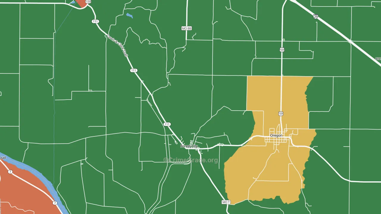 64451, MO Map of Theft Rates