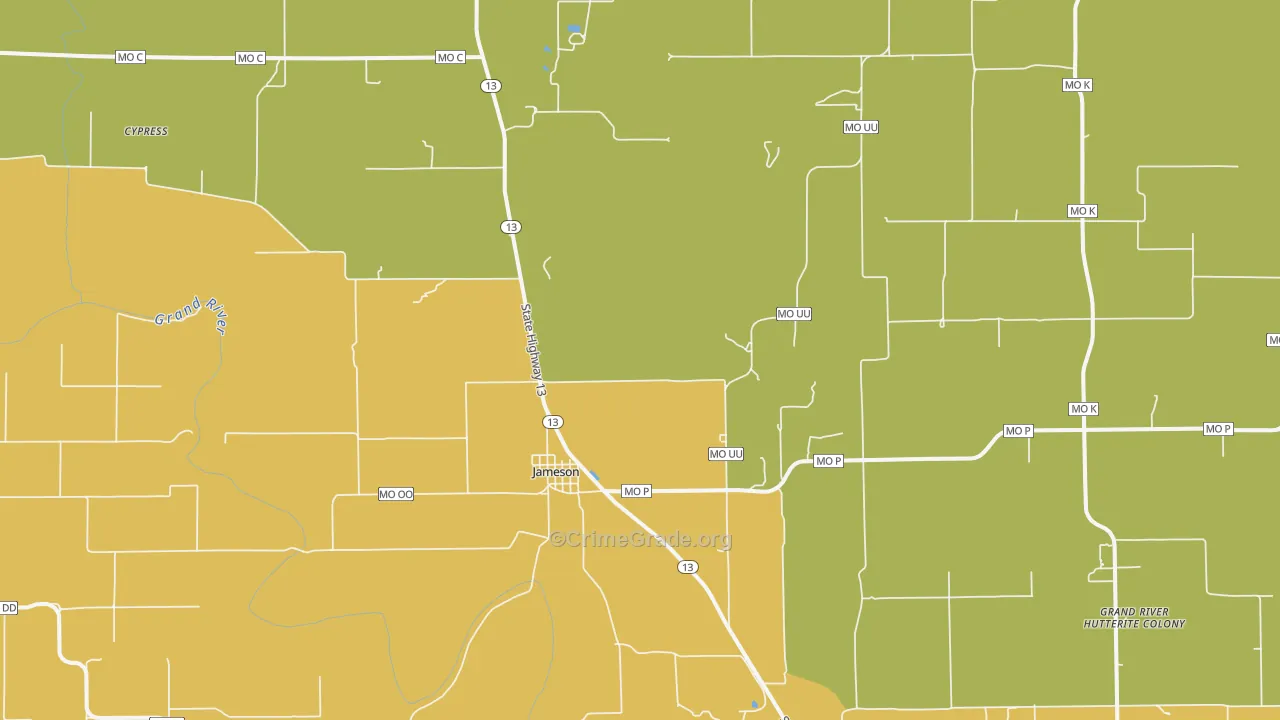 64647, MO Map of Theft Rates