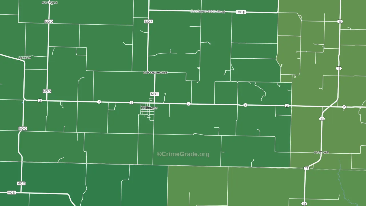 64733, MO Map of Theft Rates