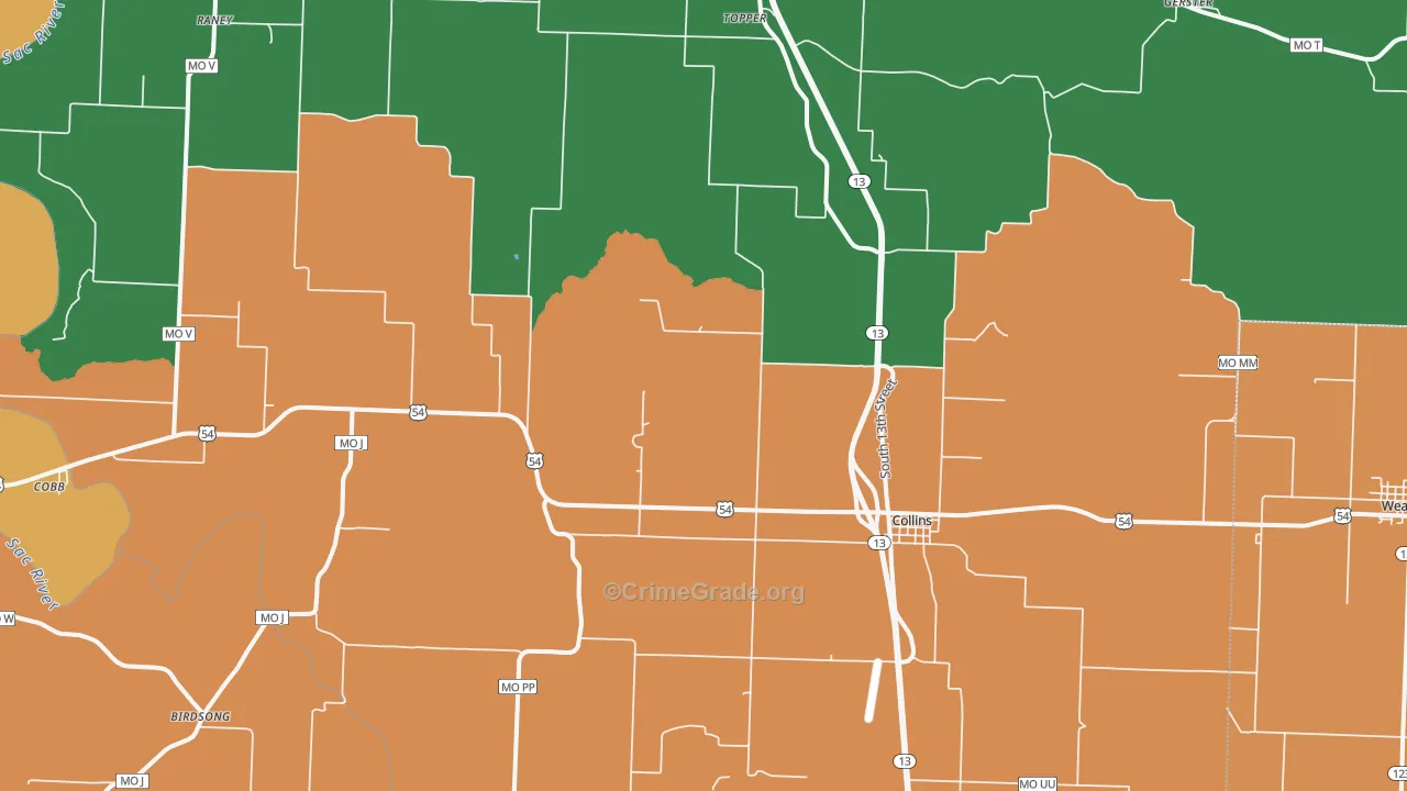 64738, MO Map of Theft Rates