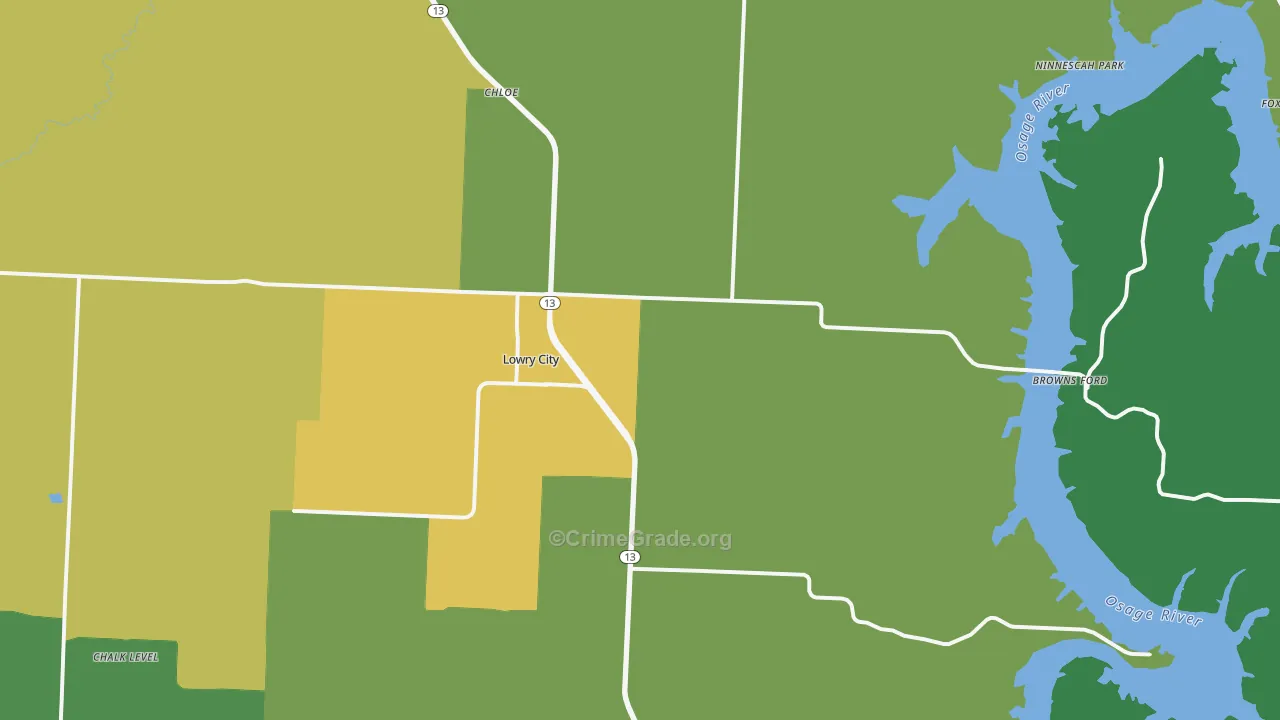 64763, MO Map of Theft Rates