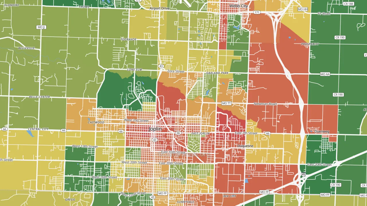 64801, MO Map of Theft Rates