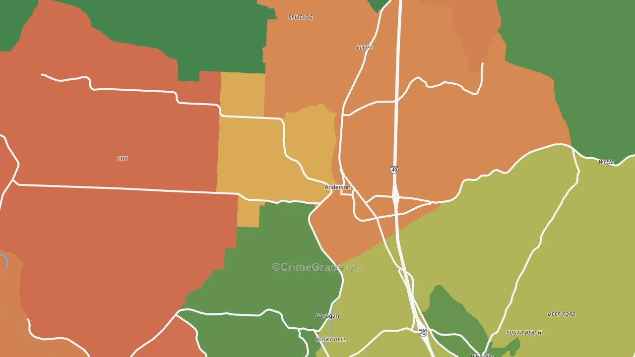 64831, MO Map of Theft Rates