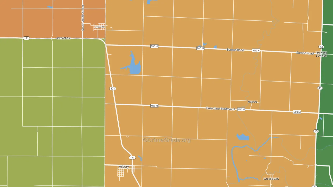 64832, MO Map of Theft Rates
